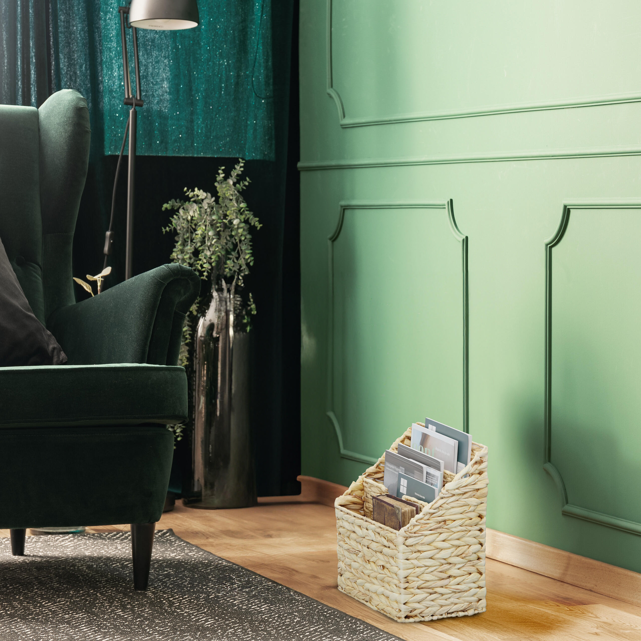 ZEITUNGSSTÄNDER - Hellbraun, Textil/Metall (34/34/20cm) - Relaxdays