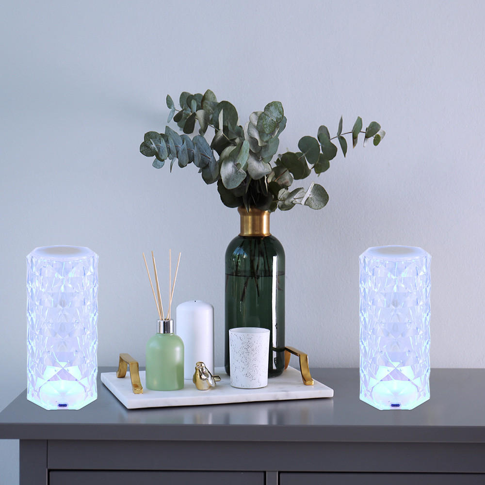 LED TISCHLEUCHTE GIXI Klar 2er Set - Klar, Metall (7.3/7.3/15.8cm) - Globo Lighting