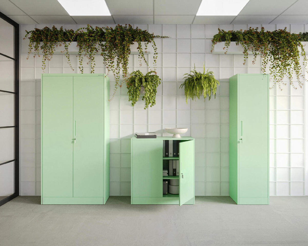 METALLSCHRANK Beata - Grün, Metall (90/93/40cm) - Jan Nowak