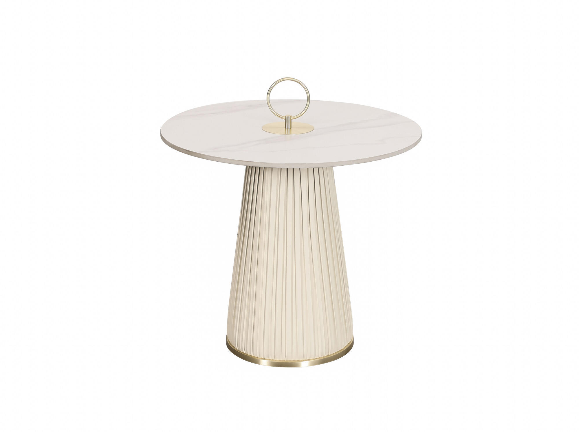 BEISTELLTISCH MODIG Weiß 60x60x50 cm - Weiß, Stein (60/60/50cm) - FURNLUX