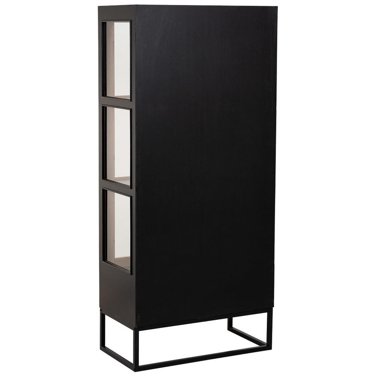 VITRINE mit 2 türen und 1 schublade, holz und metall, 72x41x159 cm - Braun, Holz (72/158/40cm) - Wanderlust