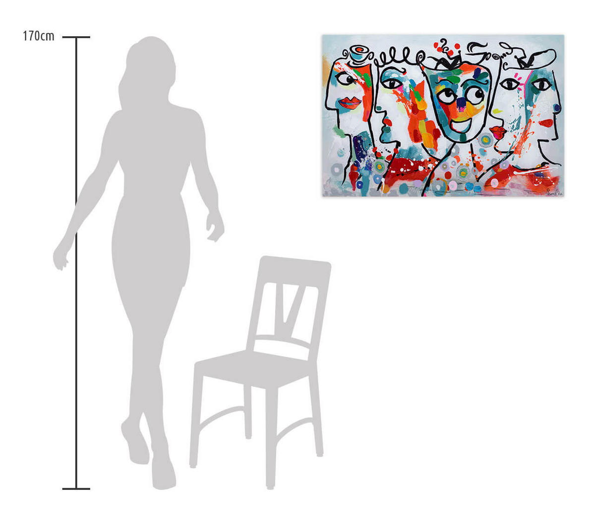 ÖLGEMÄLDE 90/60 cm - Multicolor, Holz/Textil (1.36/60cm) - KUNSTLOFT