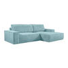 ECKSOFA mit Schlaffunktion - Ecke Rechts - Cord - Türkisblau - AMELIA - Hellblau, Textil (267/167cm) - Vente-Unique