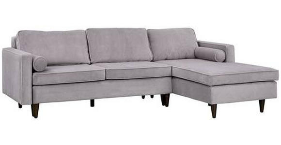 ECKSOFA in Cord Grau  - Eichefarben/Grau, MODERN, Holz/Textil (261/178cm) - Carryhome