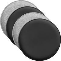 SITZKISSEN zum Wenden Filz und Kunstleder 4er Set - Hellgrau, Textil (35/35/2cm) - Miqio Design