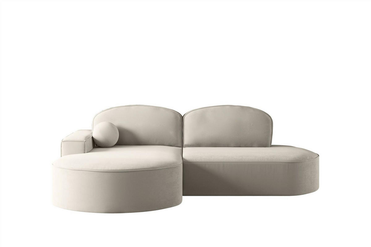 ECKSOFA Girona Mit Schlaffunktion - Beige, Holzwerkstoff/Textil (278/179cm) - Fun Möbel