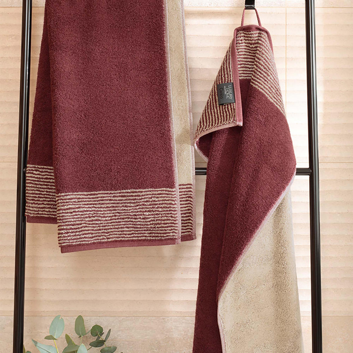 DUSCHTUCH Frottee in Bordeaux 80 x 150 cm - Bordeaux, Naturmaterialien (80/150cm) - Cawoe