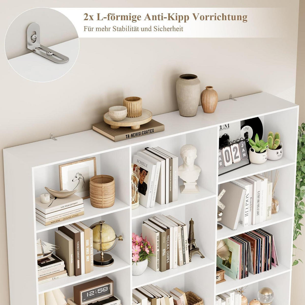BÜCHERREGAL 188 cm weiß - Weiß, Holzwerkstoff (149/188/23.5cm)