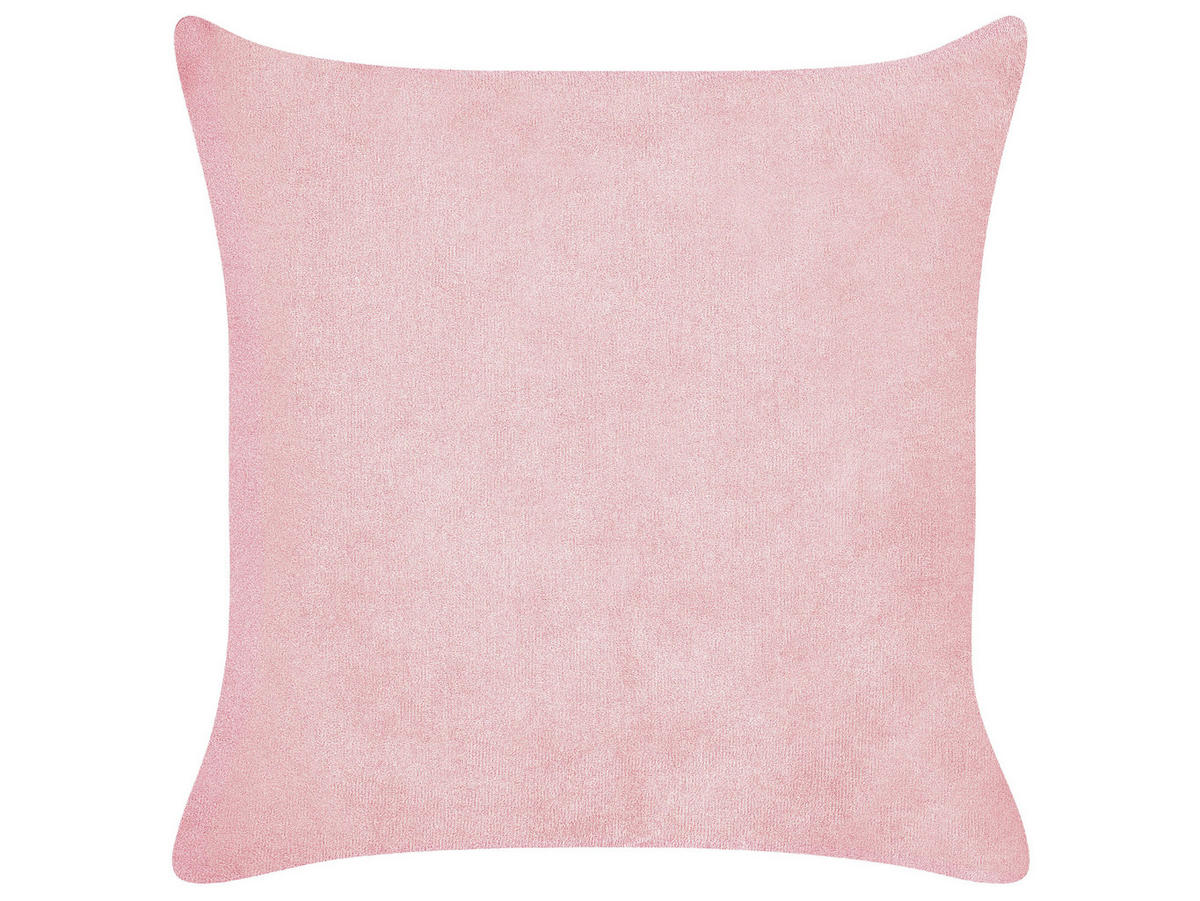 DEKOKISSEN CORD 2er-Set Rosa 43/43 cm Millet - Pink, Textil (43/43cm) - Beliani