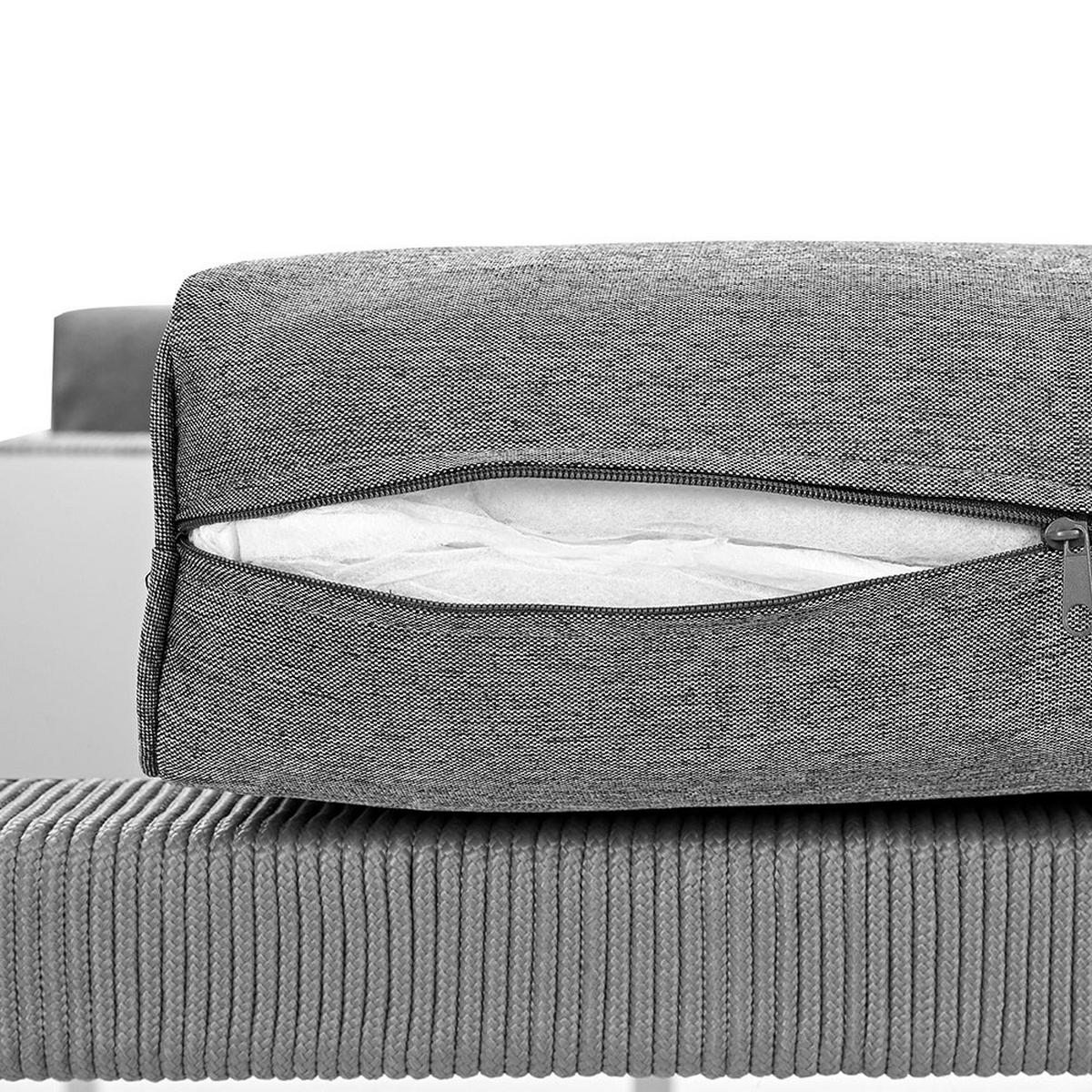 DINING-LOUNGESET，GRAU und Weiß - Grau, Metall - KOMHTOM