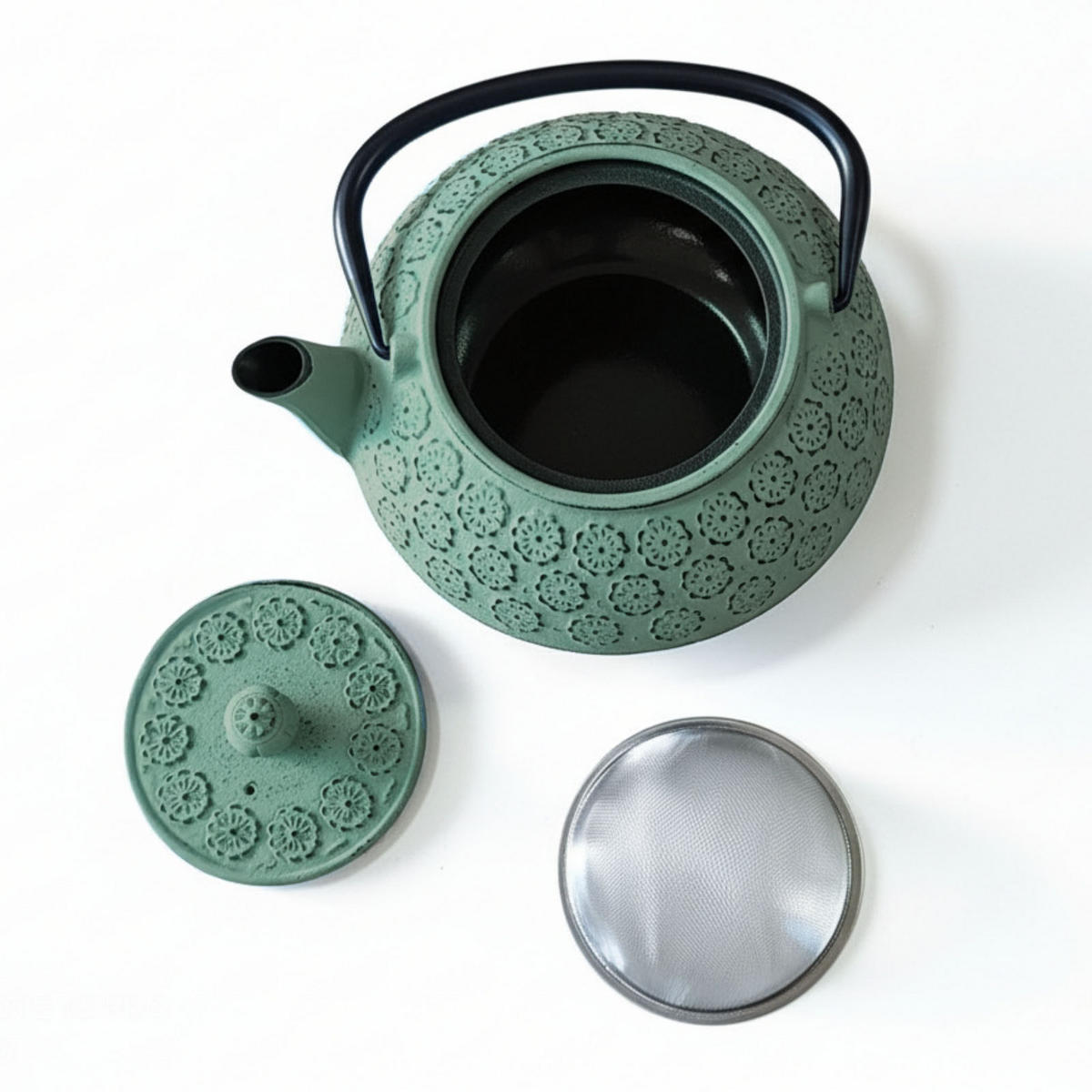 TEEKANNE Gusseisen Kumo 1000 ml - Grün, Metall (1L) - AROMELIO