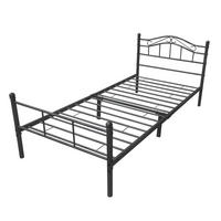 METALLBETT Florenz - Schwarz, Metall (90/200cm) - [en.casa]