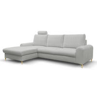 ECKSOFA Popiel Mango Mit Schlaffunktion Links - Grau, Textil (251/164cm) - Sepro Meble
