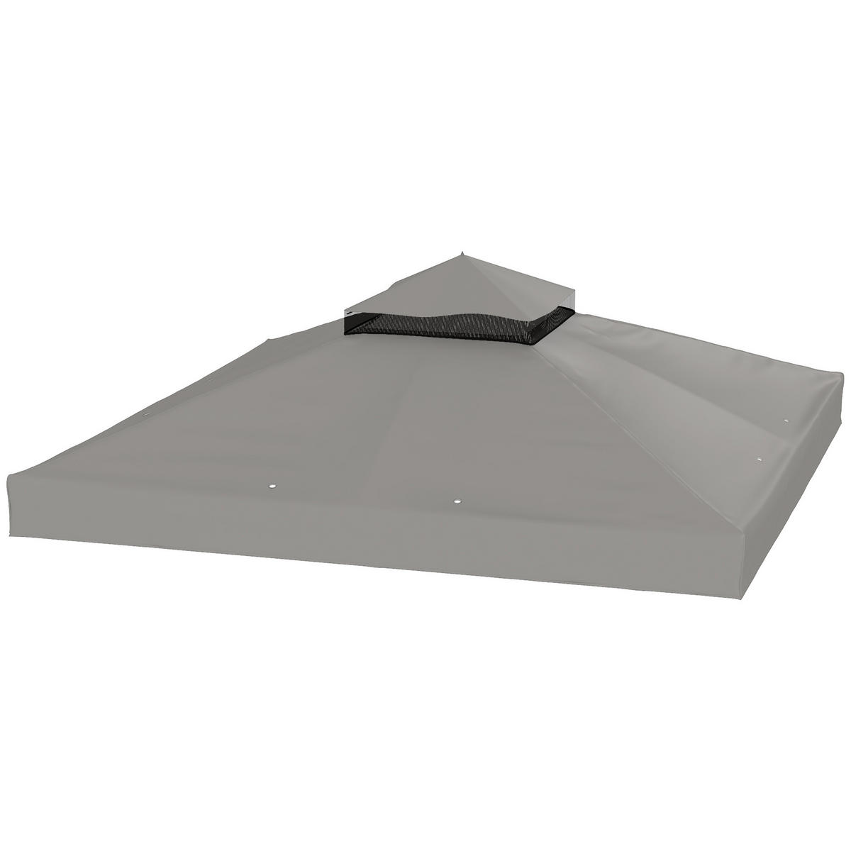 ERSATZDACH DE-12737 300/300 cm 2-stöckig 600D UPF30+ mit Drainage Grau - Grau, Textil (300/1/300cm) - ComfortXL