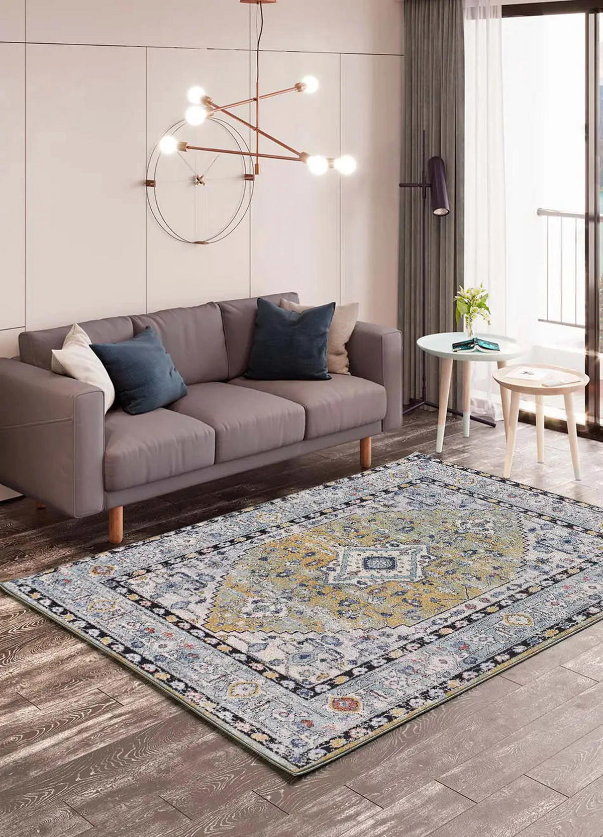 ORIENTTEPPICH Mehrfarbig Mabel 140/200 cm - Multicolor/Grau, Naturmaterialien/Textil (140/200cm) - Atticgo