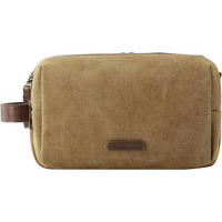 KULTURTASCHE mit Doppelreißverschluss Khaki 25 x 14 x 15 cm - Olivgrün, Textil (13/16/26cm)