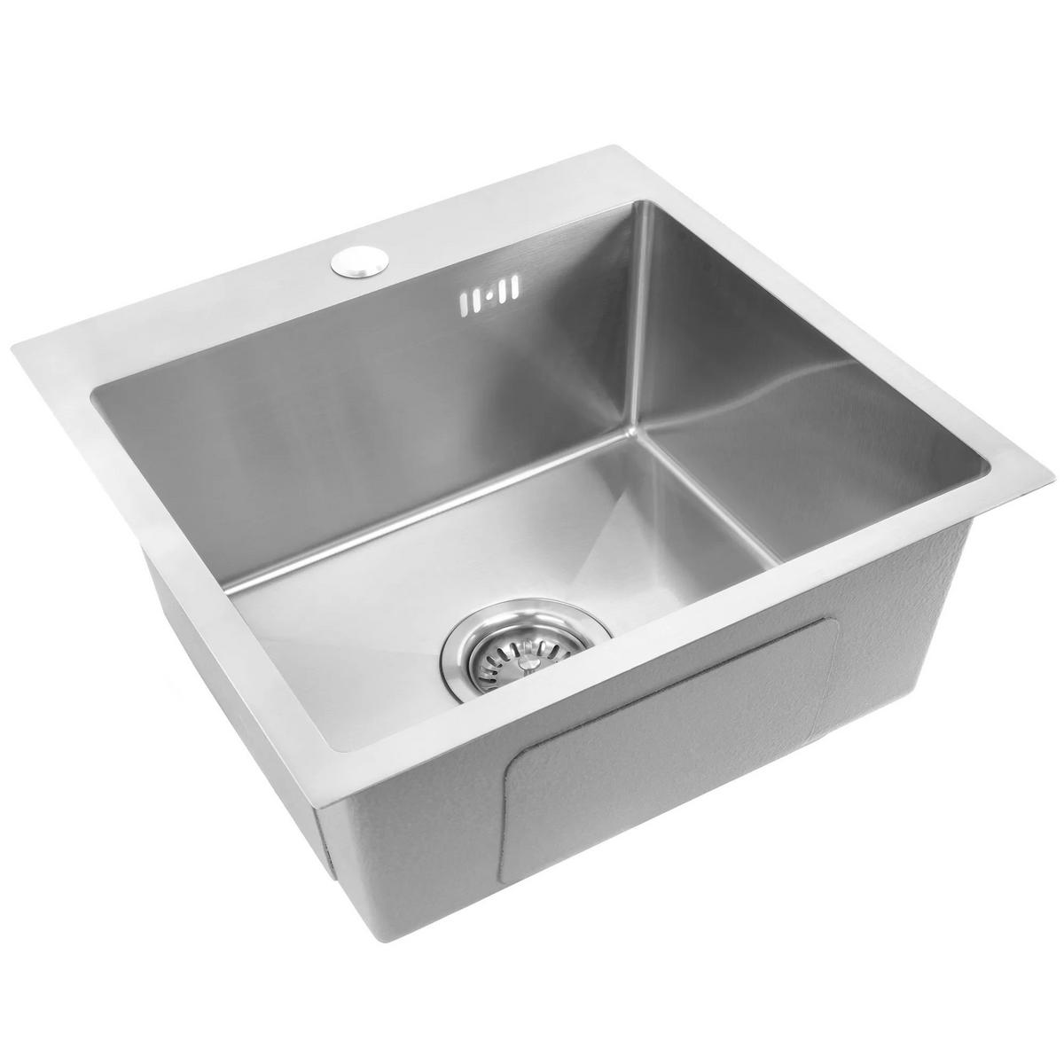 EDELSTAHLSPÜLE Rea Leo 40 Brush Nickel ohne Küchenarmatur - Nickelfarben, Metall (35/19/45cm) - REA