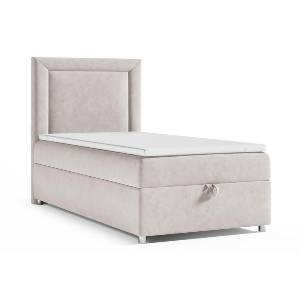 BOXBETT mit Bettkasten Trinity K3-SINGLE Bonellfederkern inkl. Topper - Creme, Holz/Holzwerkstoff (90/200cm) - Best For Home