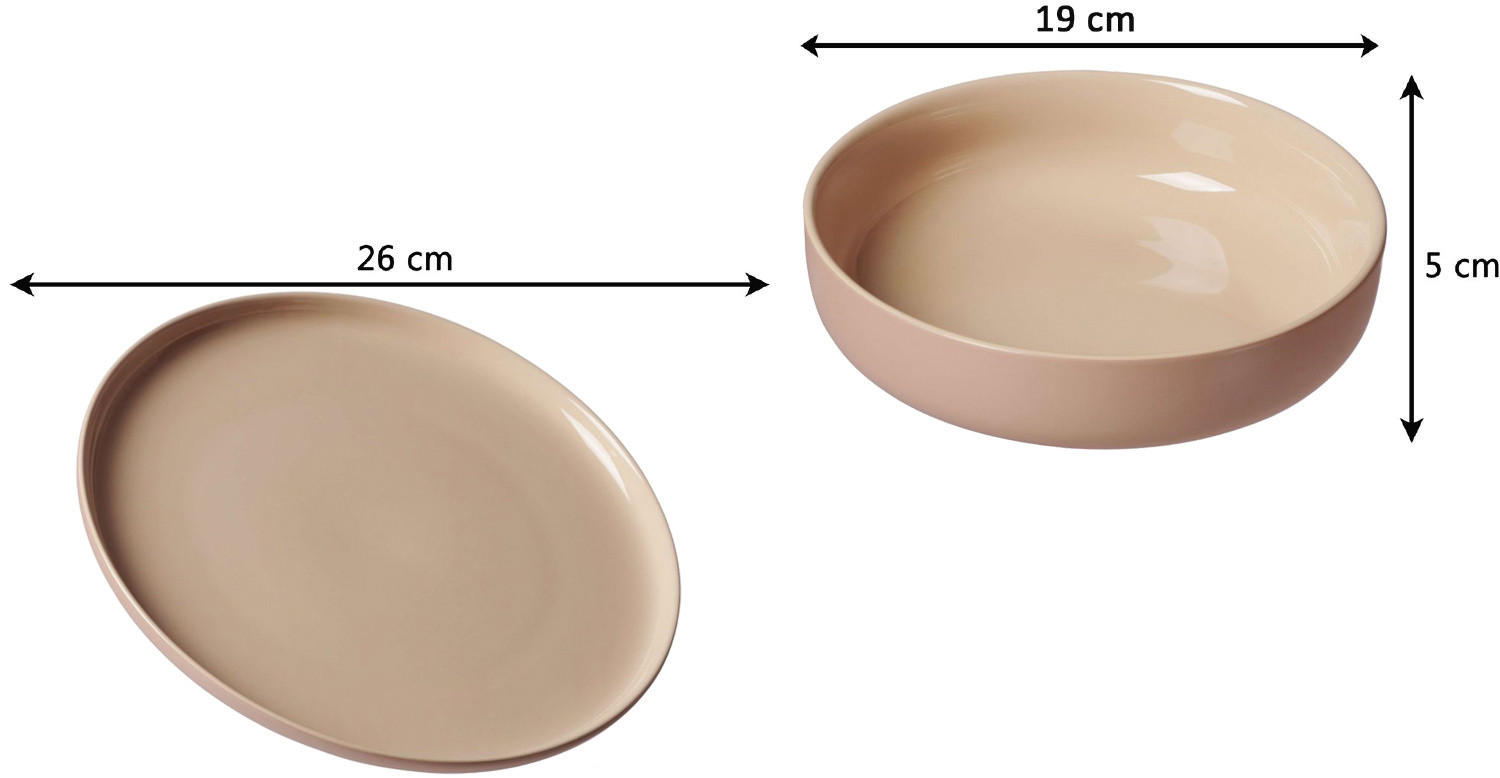 TAFELSERVICE Jasper puder 8er Set - Rotbraun, Keramik (1/1/1cm) - Ritzenhoff Breker