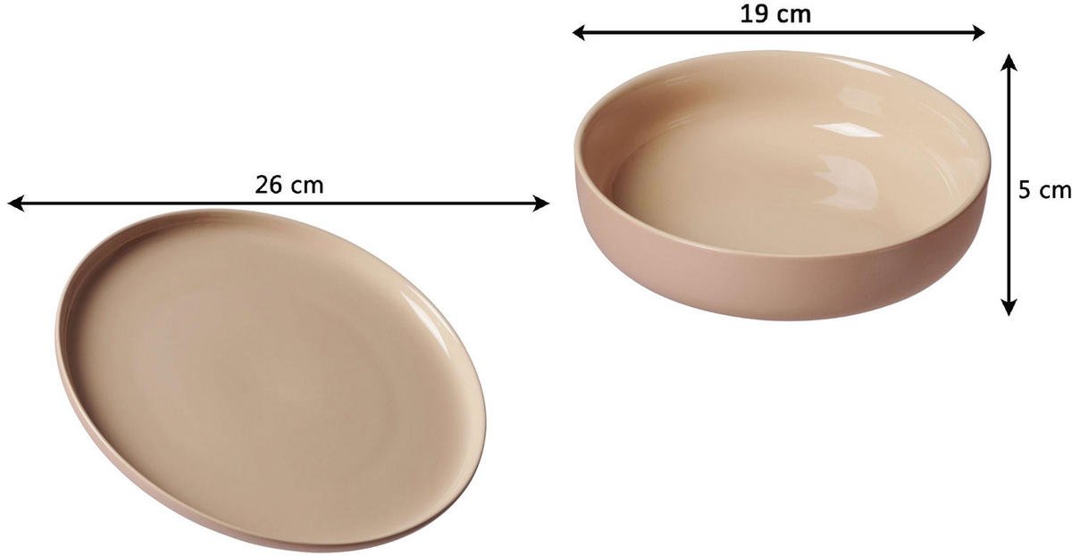 TAFELSERVICE Jasper puder 8er Set - Rotbraun, Keramik (1/1/1cm) - Ritzenhoff Breker