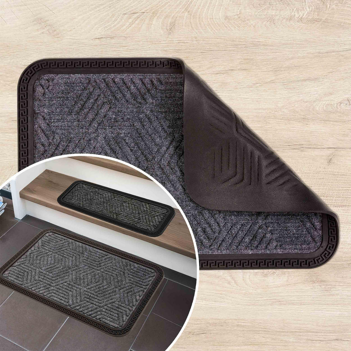 VONKAJŠIA rohož BORDER STAR 2ER SET - tmavosivá, textil (40/60cm) - Astra
