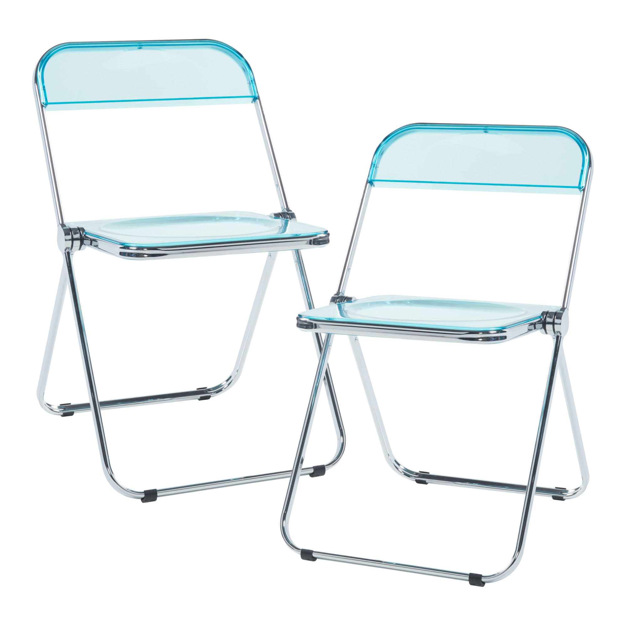 KLAPPSTUHL-SET Pornainen 2 TLG. - Hellblau, Kunststoff/Metall (46/74/47cm) - [en.casa]