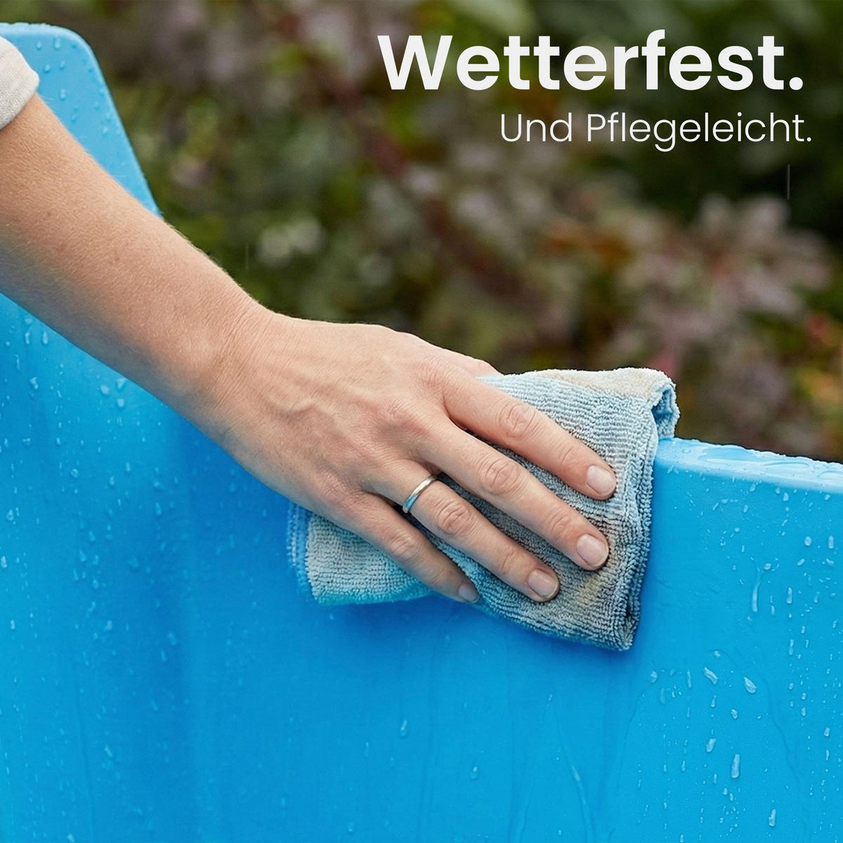 GARTENSTUHL 4er Set Kunststoff Blau - Blau, Kunststoff (73/78/57cm) - CLP