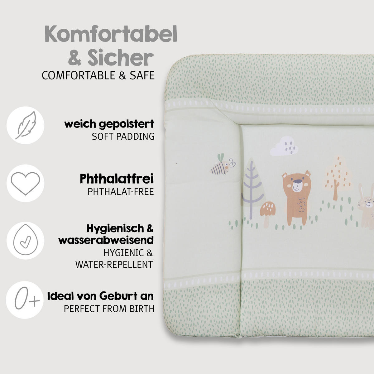 WICKELAUFLAGE Woodland Buddies - Grün, Textil (85/75cm) - Roba