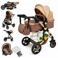KINDERWAGENSET 3-in-1 mit Autositz, UV-Schutz, KHAKI - Hellbraun, Metall (80/60cm) - Kaket