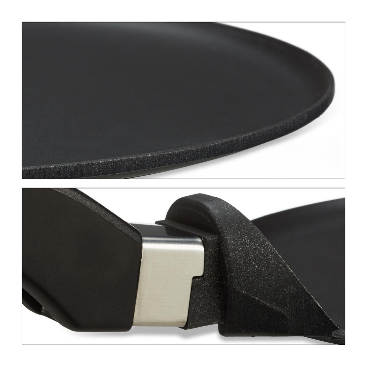 CRÊPESPFANNE - Schwarz, Metall (45.5/25.5/8.5cm) - Relaxdays