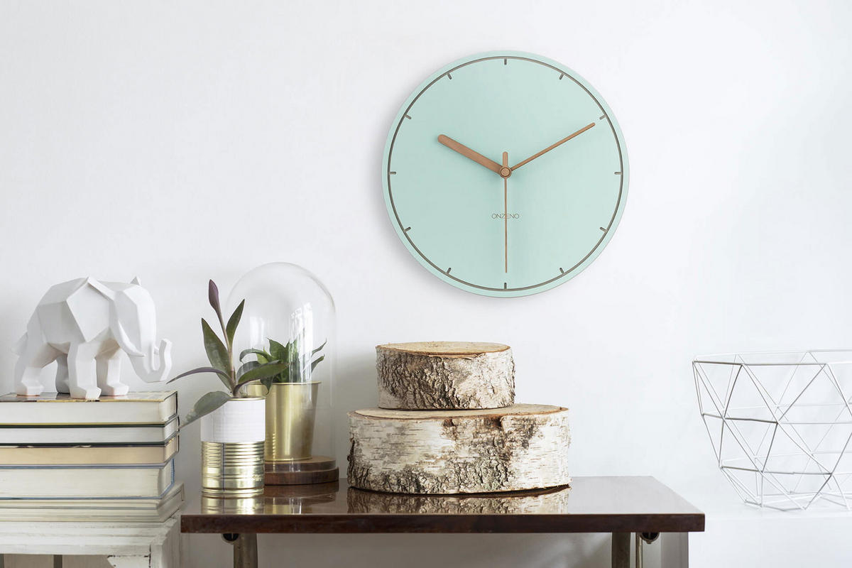 WANDUHR Design Blau 29/29 cm - Türkis, Holzwerkstoff (0.44/29/1cm) - ONZENO