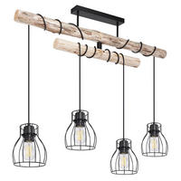 HÄNGELEUCHTE Holzbalken Braun - Braun, Holz (90/14/100cm) - Globo Lighting