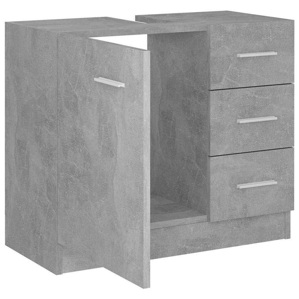 WASCHBECKENUNTERSCHRANK Betongrau 63/30/54 Cm Holzwerkstoff - Grau, Holzwerkstoff (30/54/63cm) - vidaXL