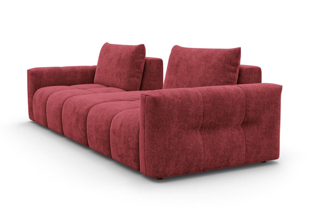 SOFA VERONA 4-Sitzer, Dunkelrot - Schwarz/Dunkelrot, Holz/Textil (282/83/110cm) - Courtois Laville