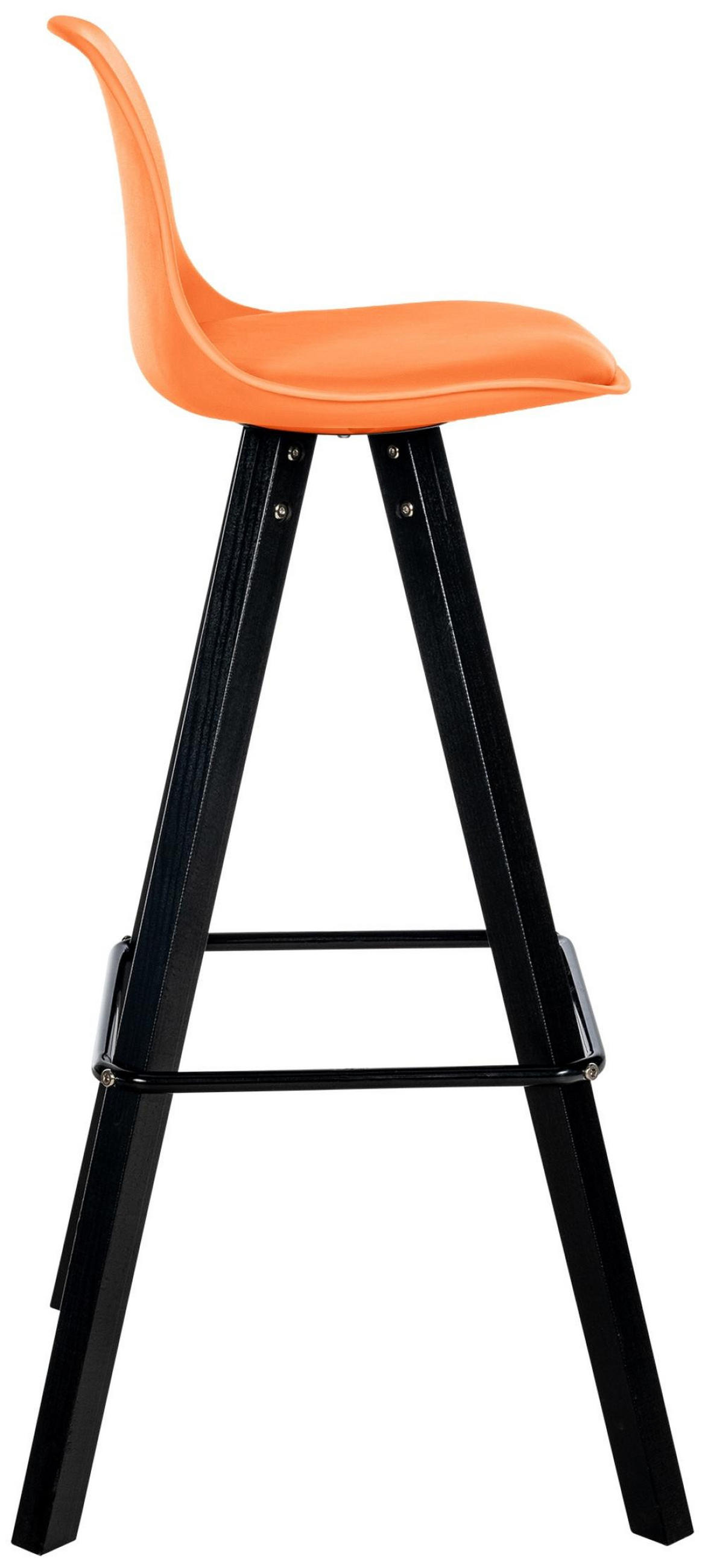 BARHOCKER Lederlook orange - Schwarz/Orange, Holz/Textil (38/99/44cm) - CLP