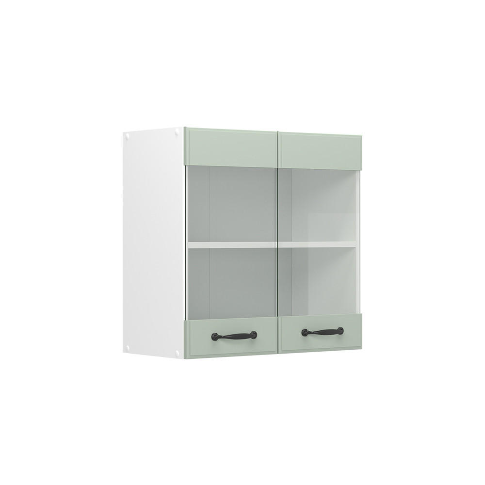 Vicco Küchenglasschrank Mintgrün, Weiß 60x60x31 cm
