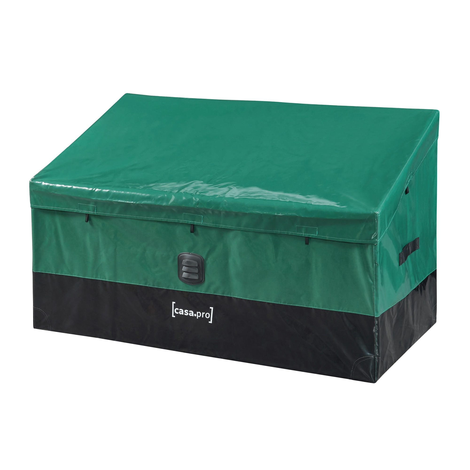 AUFBEWAHRUNGSBOX Alanno - Schwarz/Grün, Textil/Metall (122/76/64cm) - casa.pro