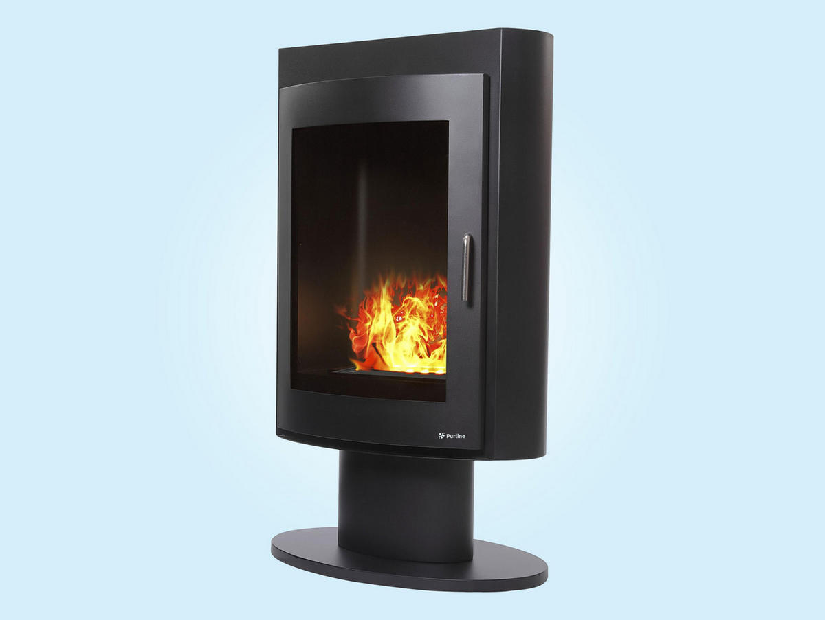 WASSERKAMIN zur Dekoration Schwarz mit Stahlmöbel 1.5 L Tank - Schwarz, Metall (60/35/97cm) - Purline