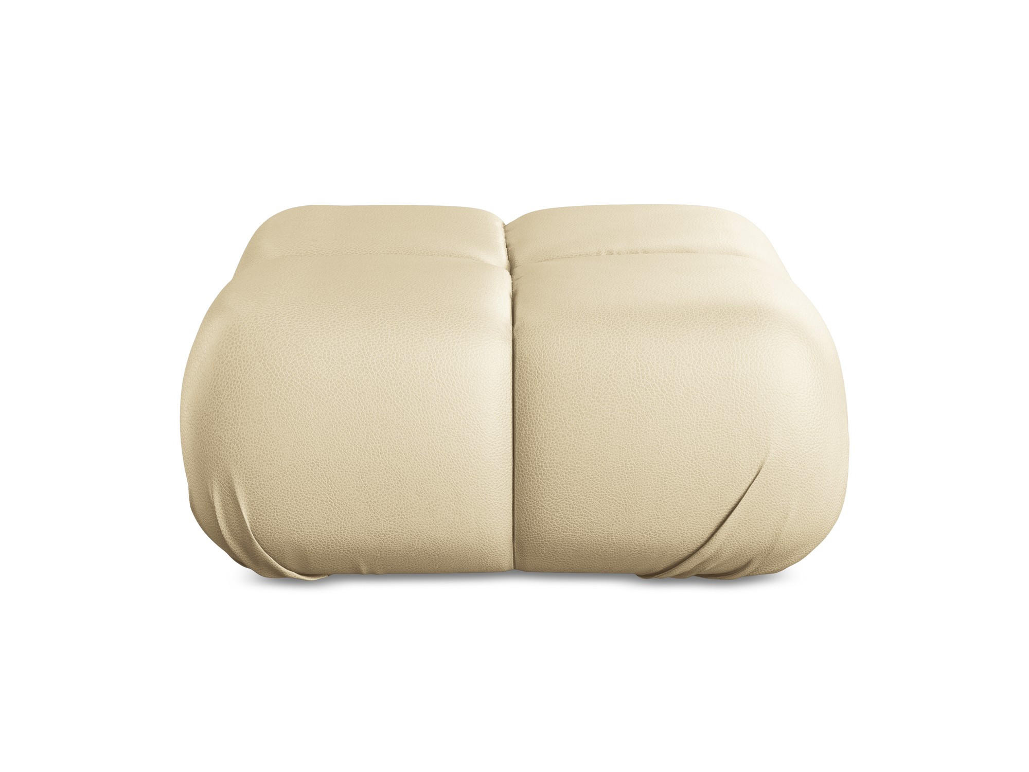 POUF Kunstleder Beige - Beige/Schwarz, Leder/Kunststoff (95/41/95cm) - Makamii