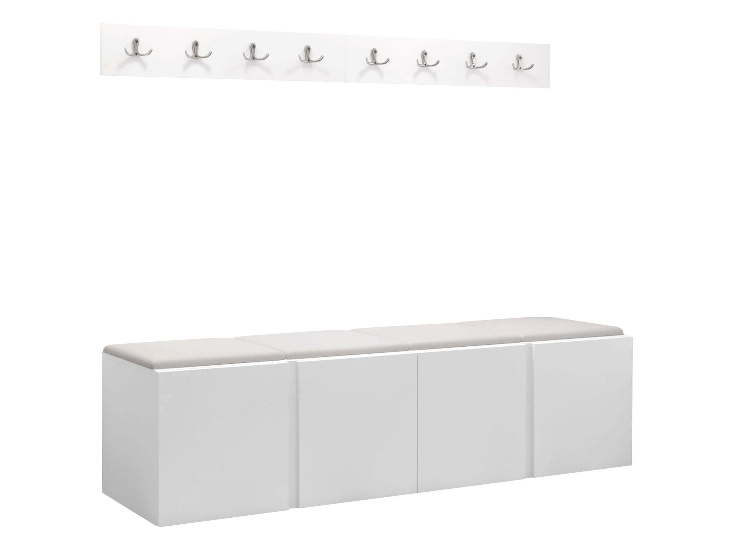 GARDEROBEN-SET Orion VII - Weiß, Holzwerkstoff/Kunststoff (168/42/46cm) - MIRJAN24