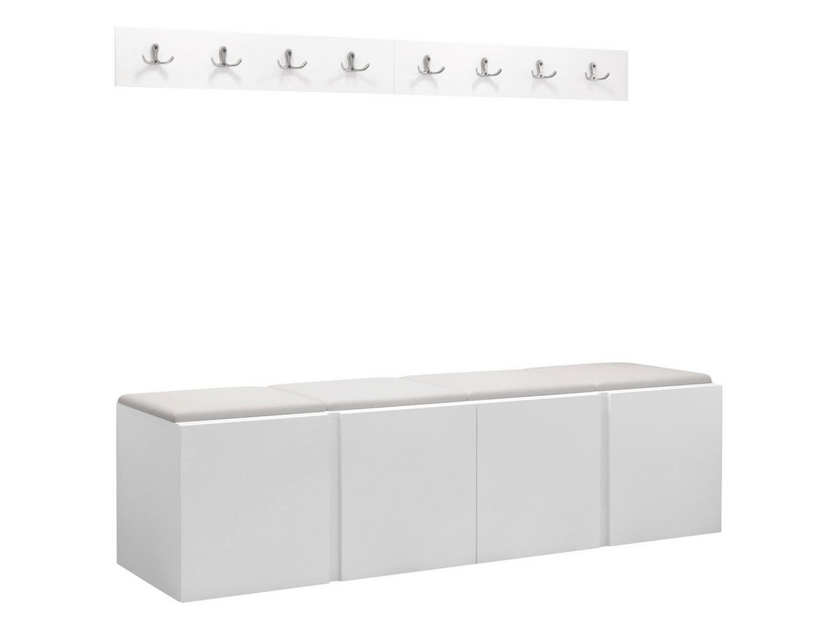 GARDEROBEN-SET Orion VII - Weiß, Holzwerkstoff/Kunststoff (168/42/46cm) - MIRJAN24