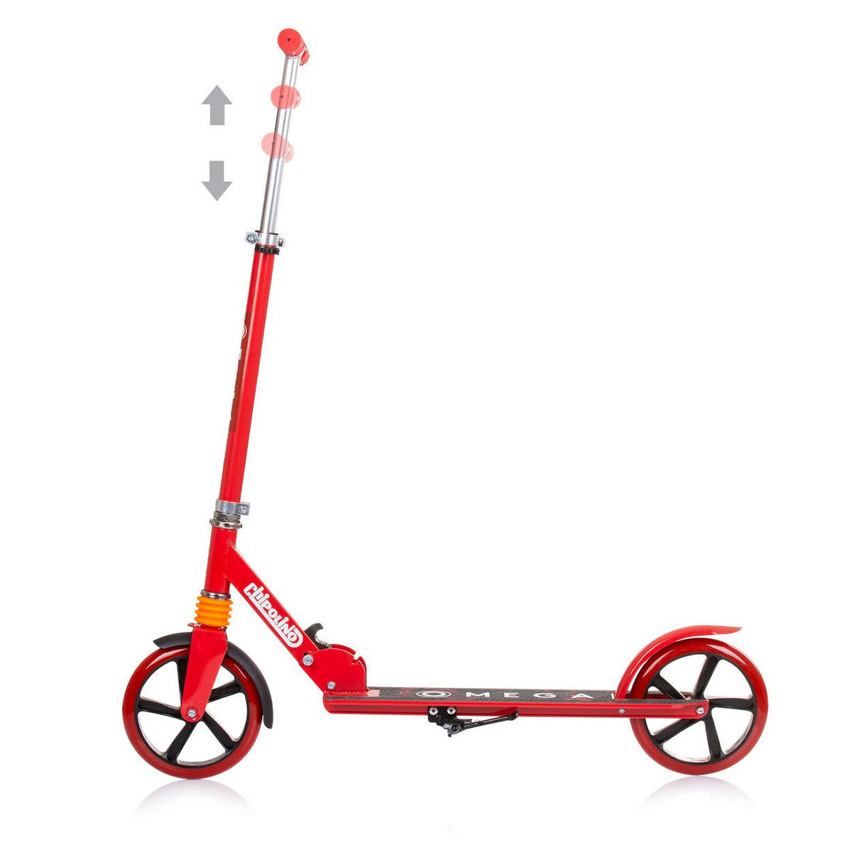 KINDERROLLER Omega rot ABEC-7 Lager verstellbar faltbar Bremse - Rot, Metall (80/34/90cm) - Chipolino