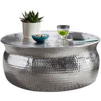 COUCHTISCH rund XENIA Aluminium - Silberfarben, Metall (75/75/31cm) - tinkaro