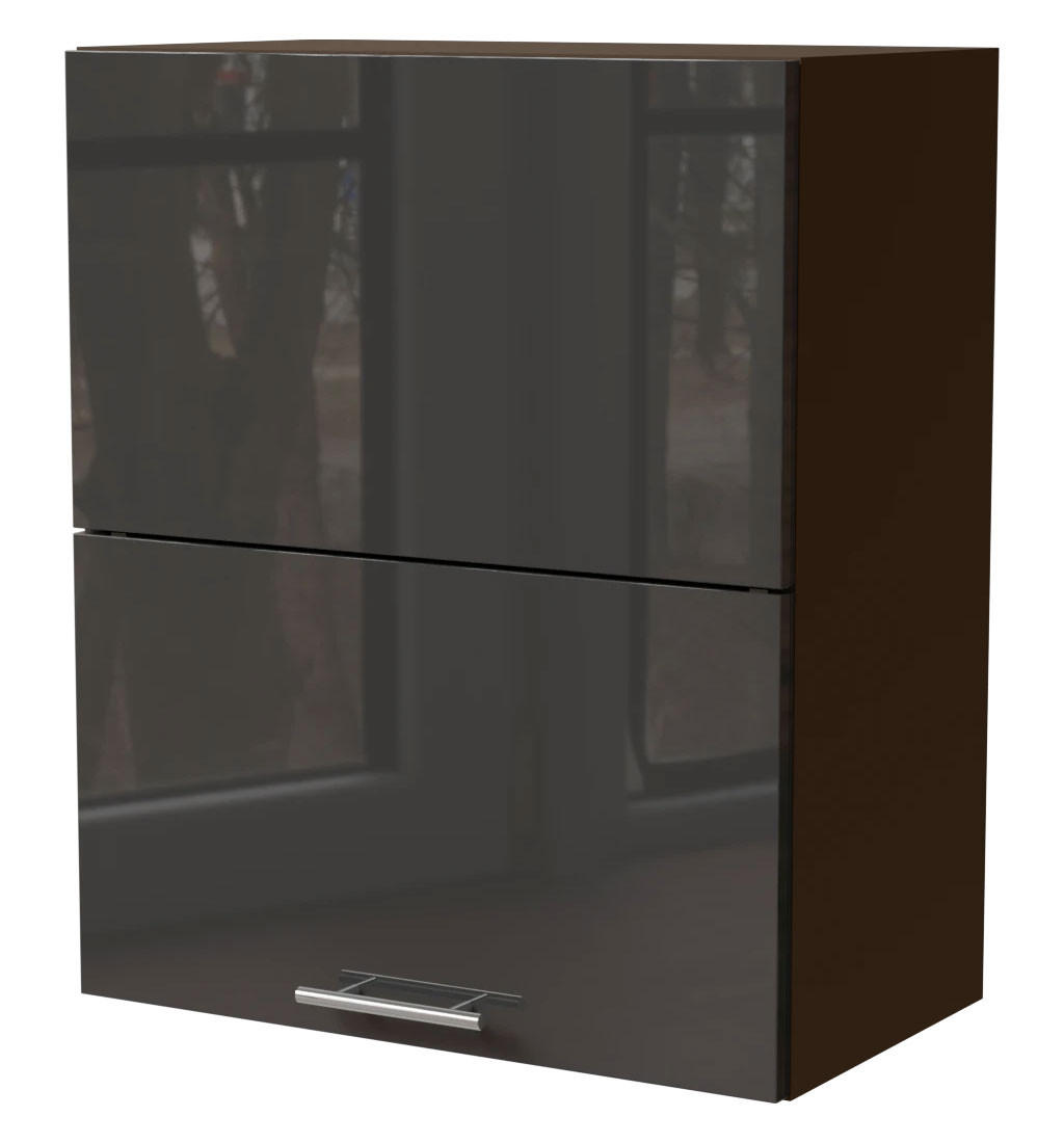 HÄNGESCHRANK Essen W8B/60-AV Lava / Graphit Hochglanz 60 / 32,5 / 72cm - Dunkelgrau/Graphitfarben, Holz/Holzwerkstoff (60/72/32.5cm) - Feldmann-Wohnen