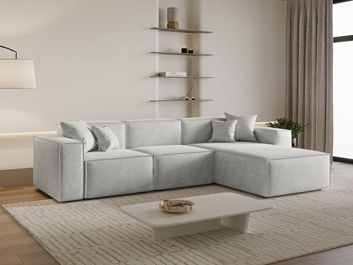 ECKSOFA Arizona Hellgrau Rechts - Hellgrau, Holz/Textil (265/180cm) - Graingold