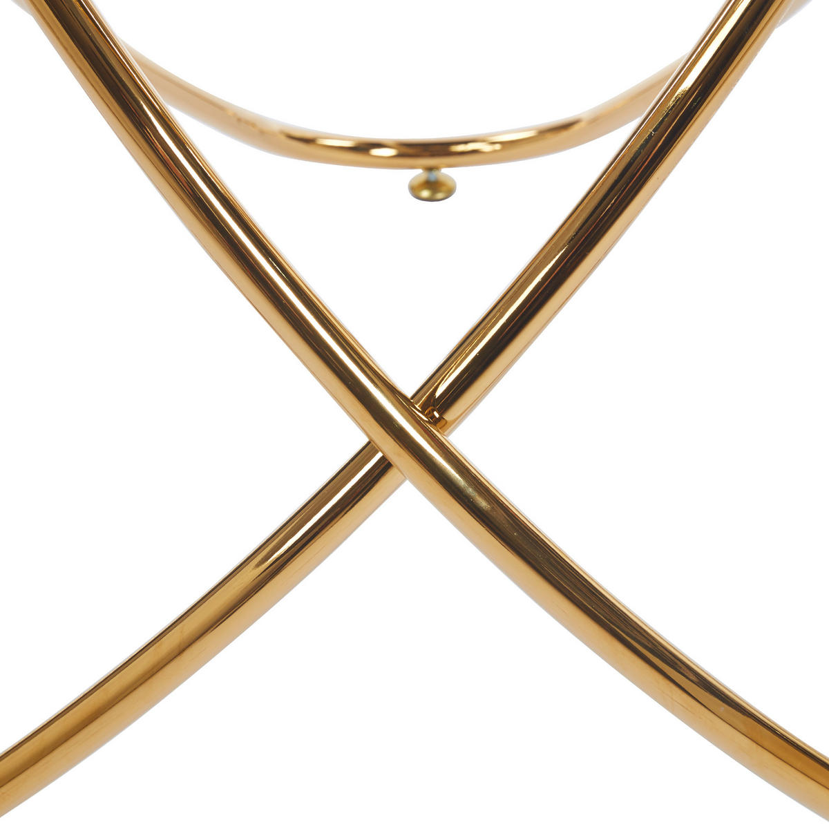 ESSTISCH gold aus Glas und Metall mit pflegeleichter Tischplatte - Goldfarben, Metall (80/80/75cm) - OKWISH