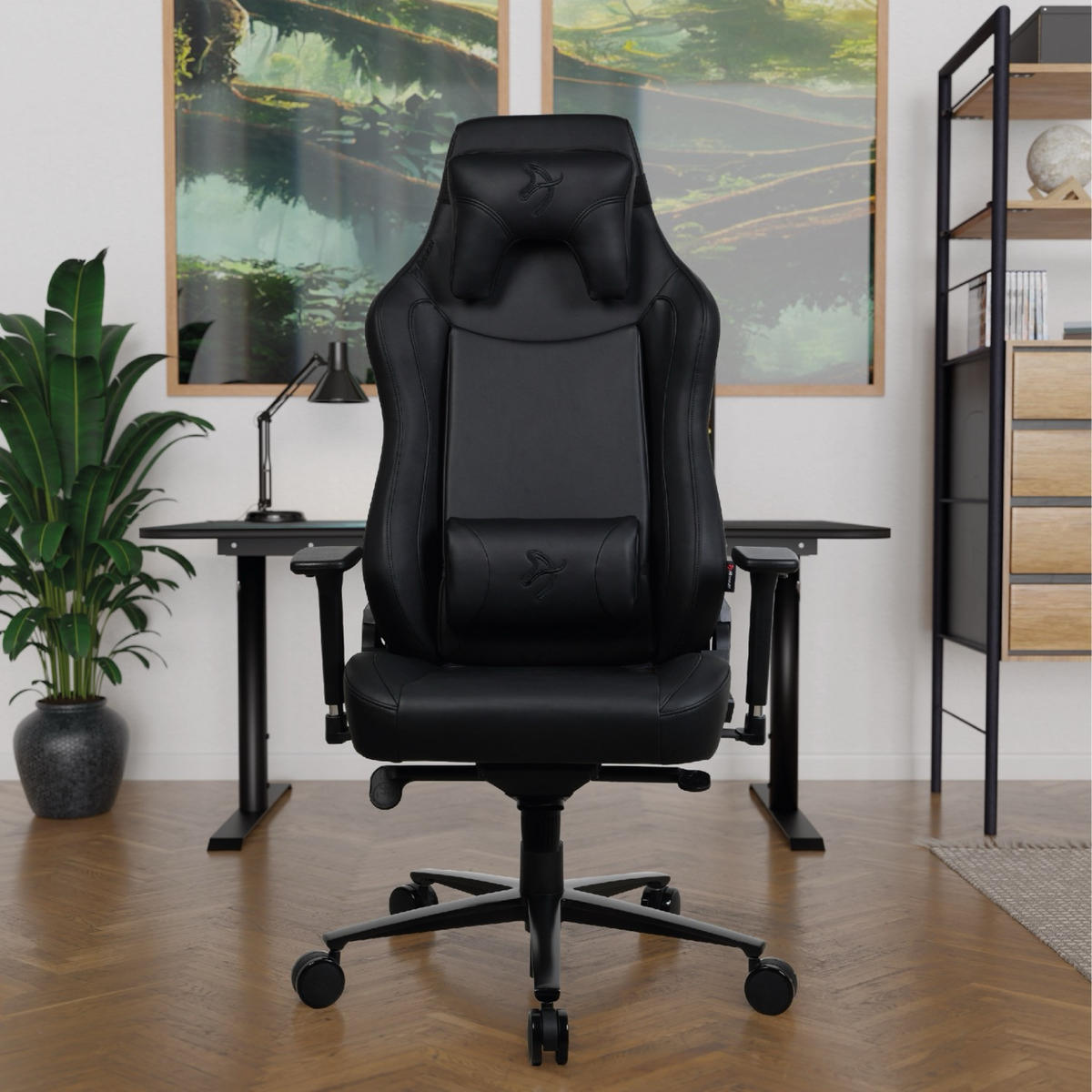 GAMINGSTUHL Vernazza XL SoftPU™ Reines Schwarz - Schwarz, Kunststoff/Metall (76/138/53cm) - Arozzi