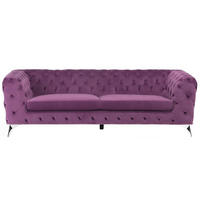 3-SITZER-SOFA Samtstoff Violett Sotra - Violett, Textil (224/70/85cm) - Beliani