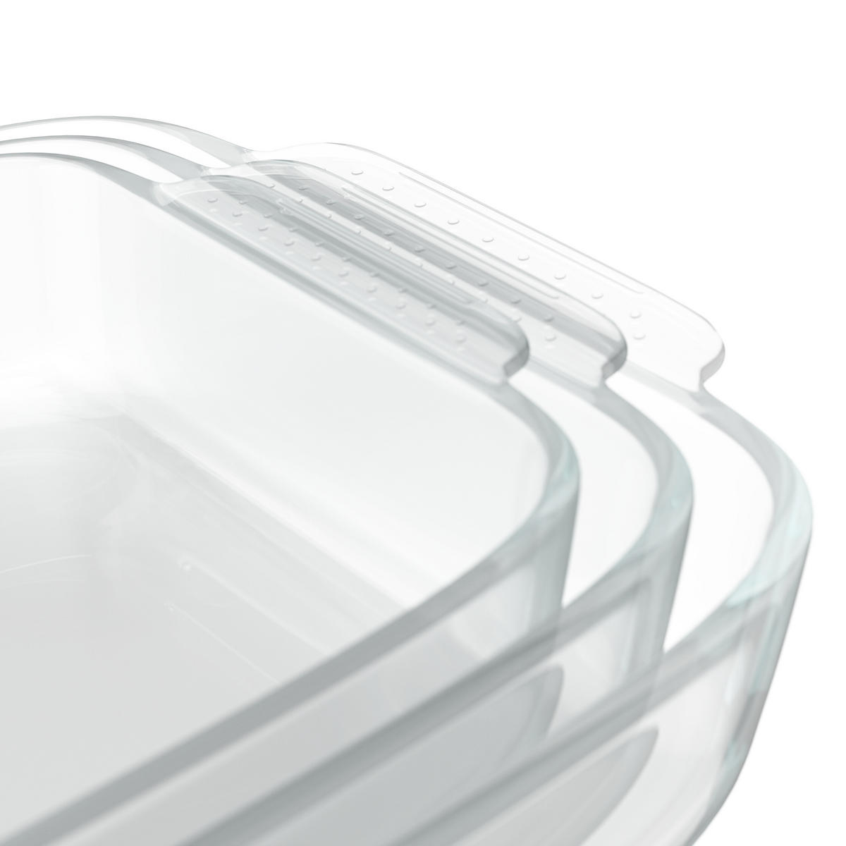 3-DIELNA súprava zapekacích foriem - priehľadné, sklo (38cm) - Relaxdays