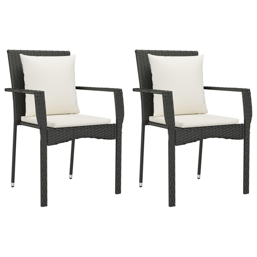 furnicato Gartenstühle Schwarz 59x88x53.5 cm